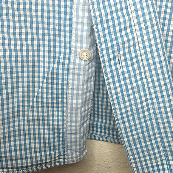PD&C blue white check button up long sleeve shirt 2X xxl - Picture 8 of 11
